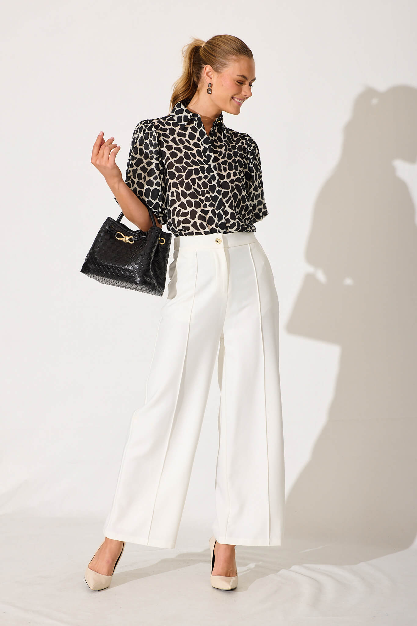 Aeryn Shirt In Black And White Print