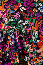 Talena Top In Black Multi Floral