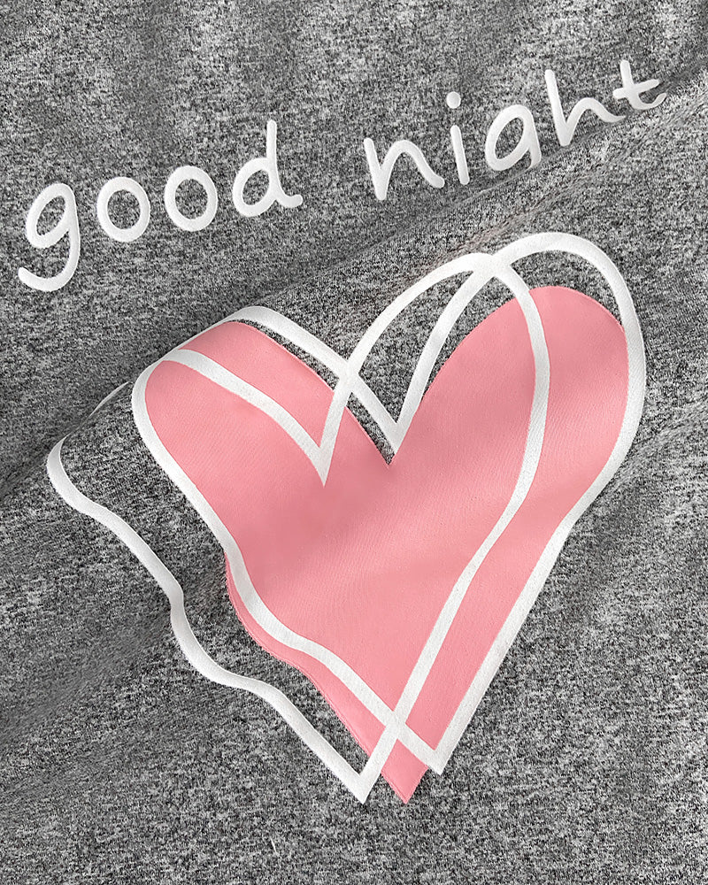 2 Pieces Outfit Floral Print Short Sleeve Top and Casual Plaid Heart Pattren Lounge Pants Set