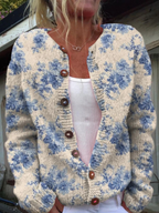 Blue Flora Sweater