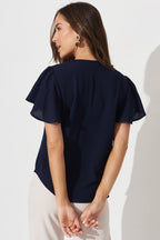 Viviana Zip Top In Navy