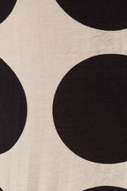 Girona Top In Beige With Black Spot Print Cotton Blend