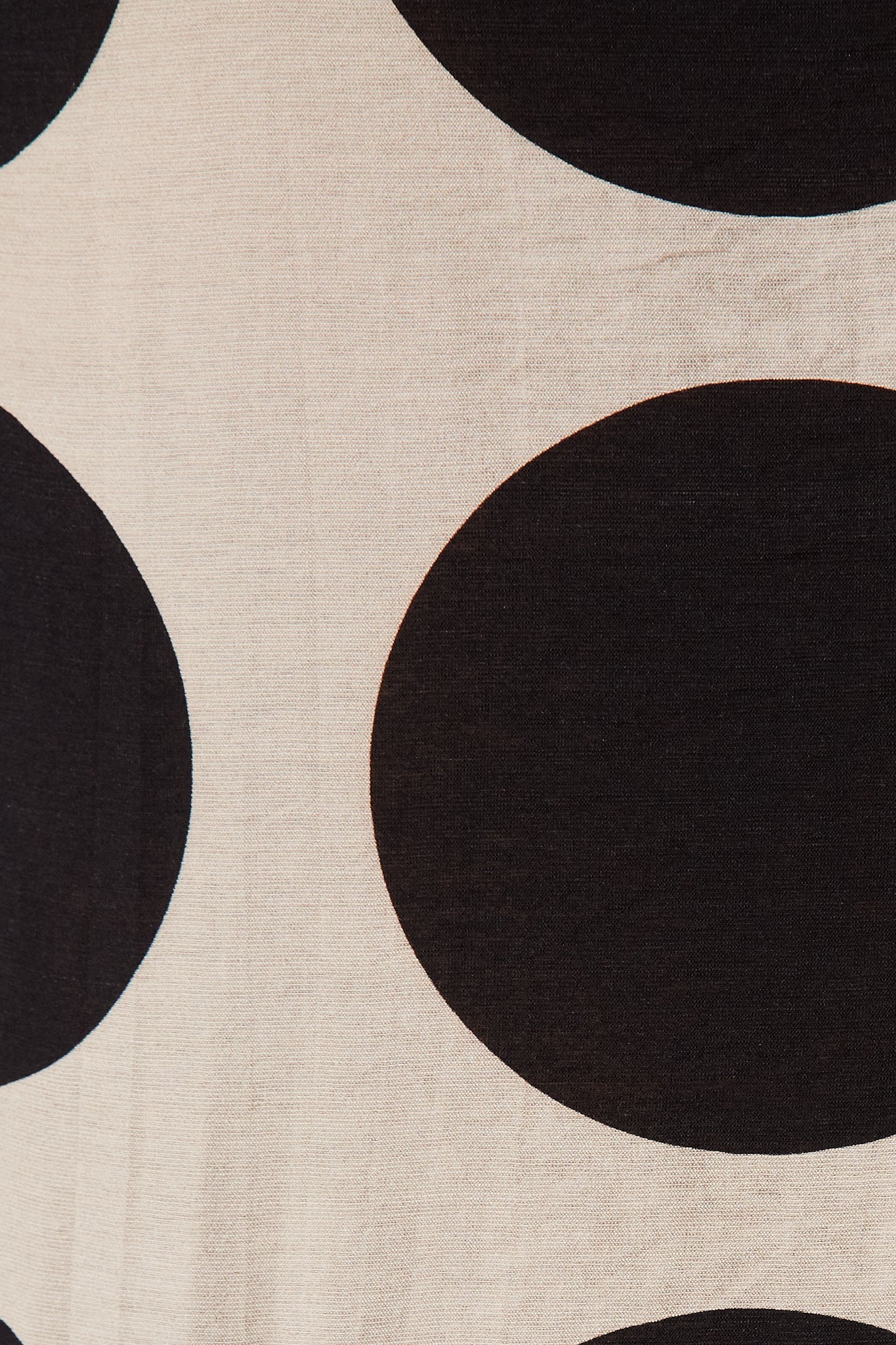 Girona Top In Beige With Black Spot Print Cotton Blend