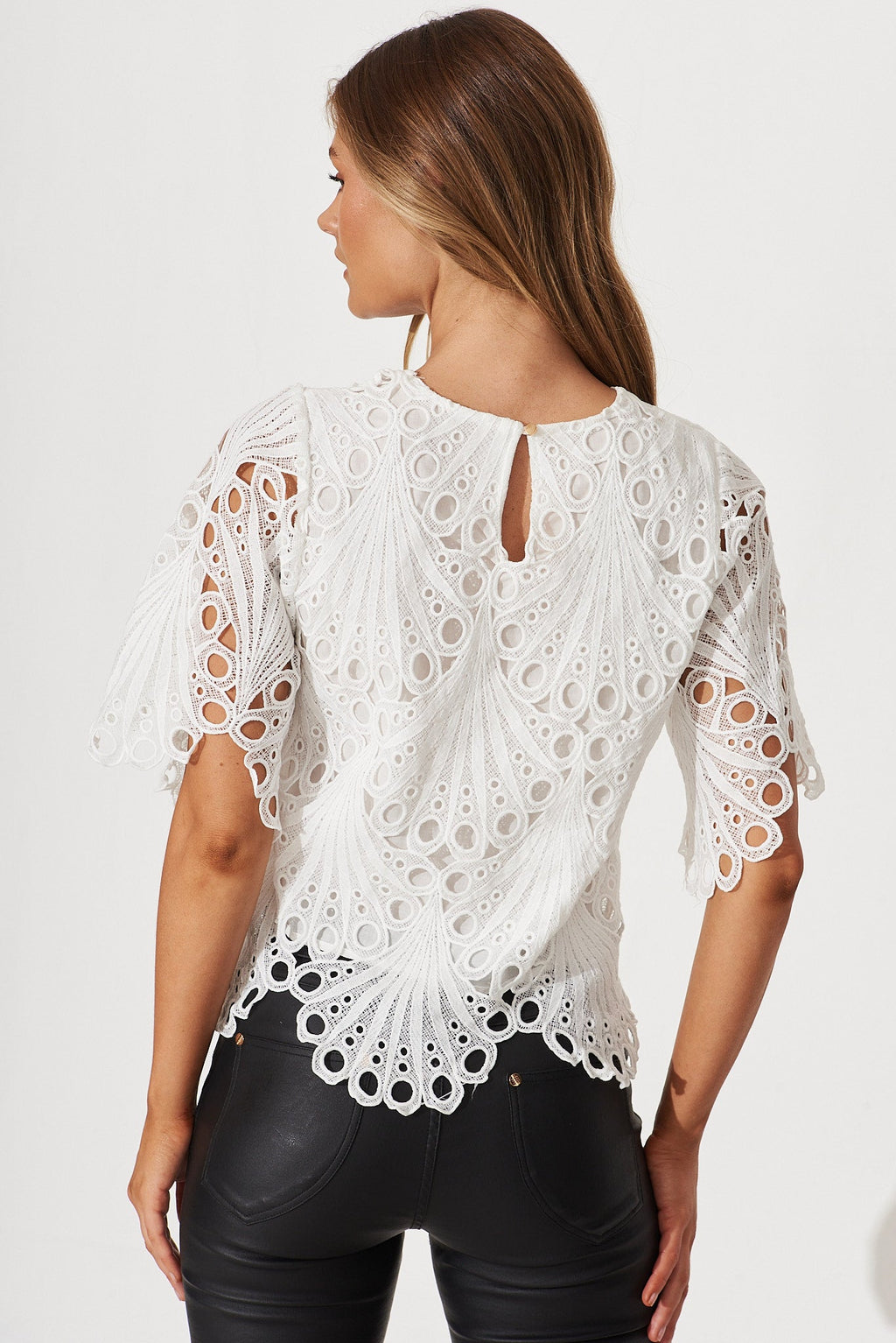 Bel Air Top In White Lace
