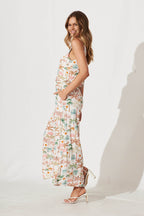 Sandcastle Jumpsuit In Multi Palm Print