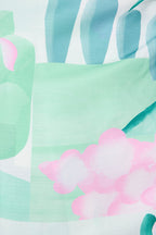 Silesia Playsuit in Blue and Green Print Linen Blend