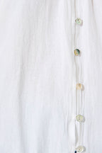 Lombard Top in White Cotton Linen