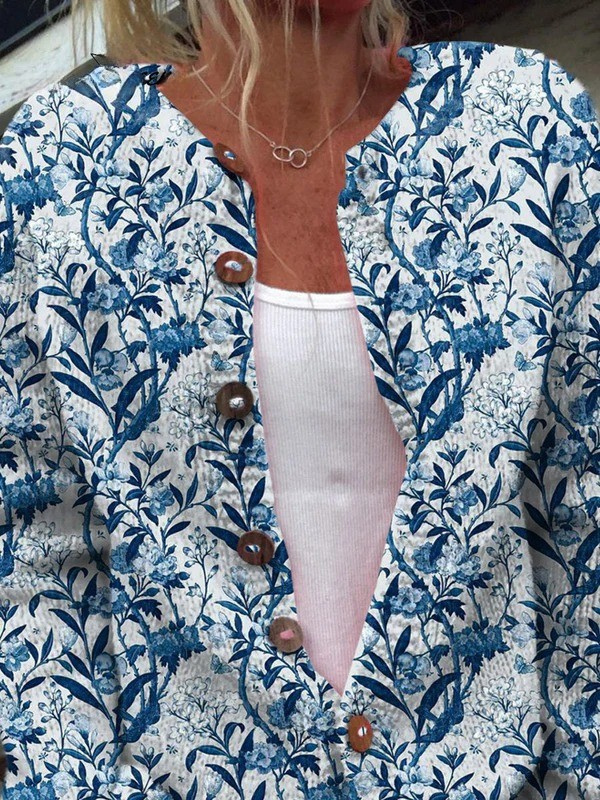 Blue Flower Sweater