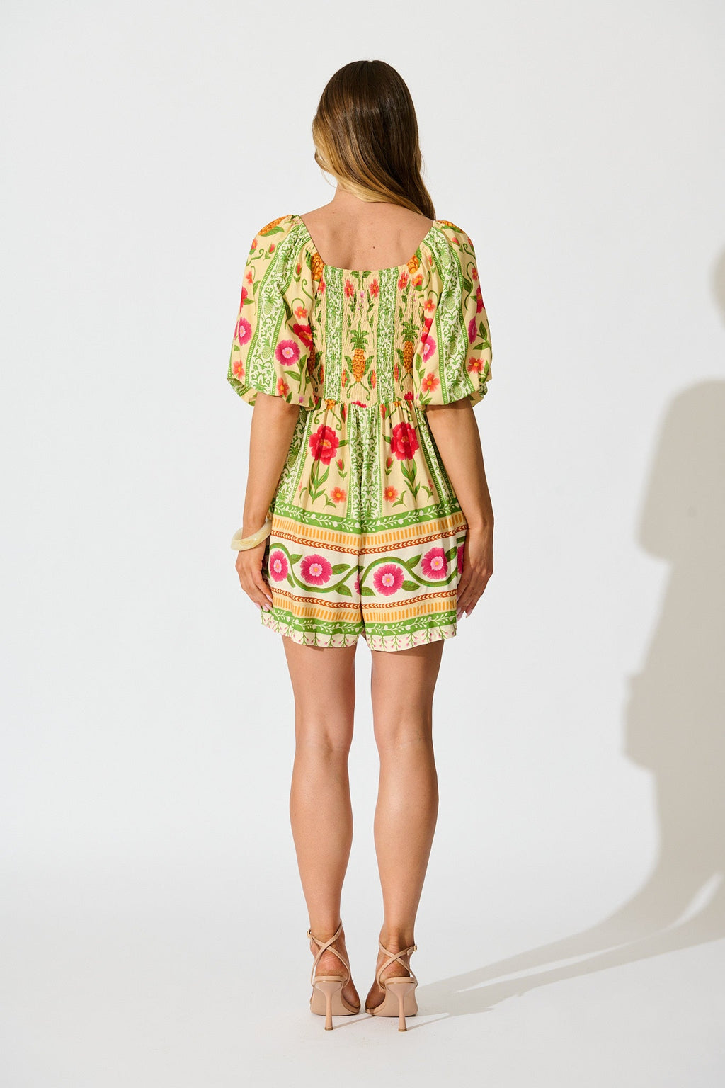 Sunset Squeeze Playsuit in Pineapple Print