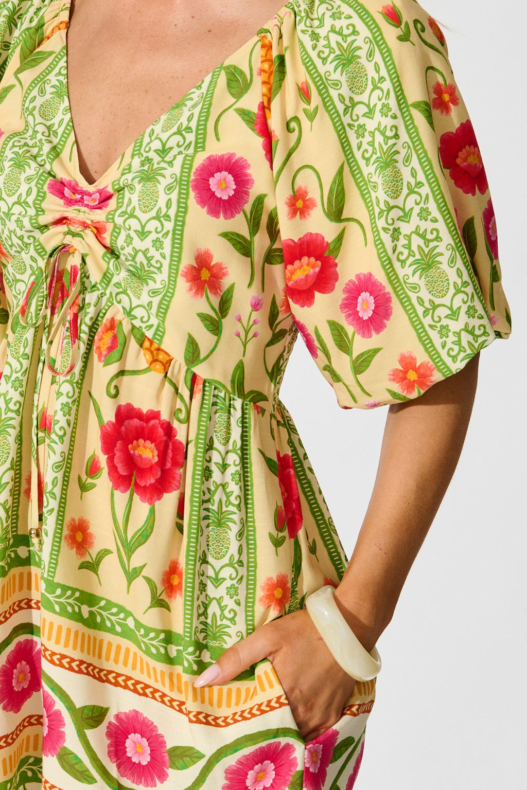 Sunset Squeeze Playsuit in Pineapple Print