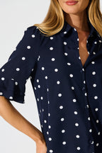 Perfectly Placed Shirt in Navy with White Spot