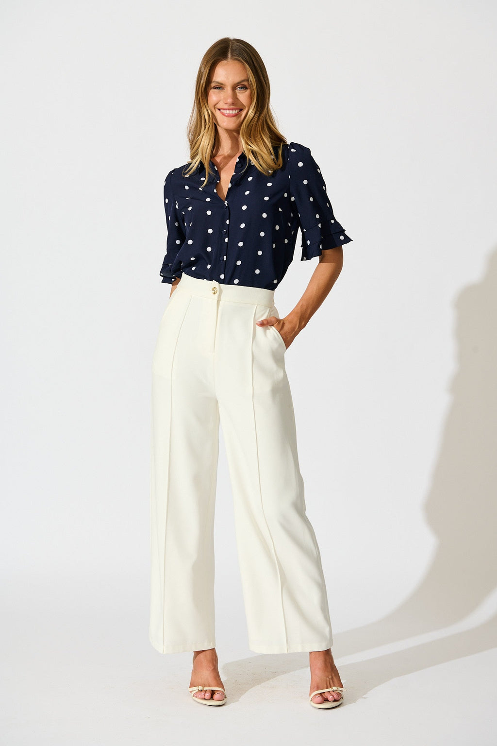 Perfectly Placed Shirt in Navy with White Spot