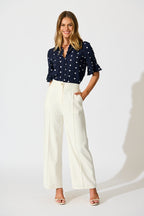 Perfectly Placed Shirt in Navy with White Spot