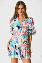 Santorini Sun Playsuit in Multi Print
