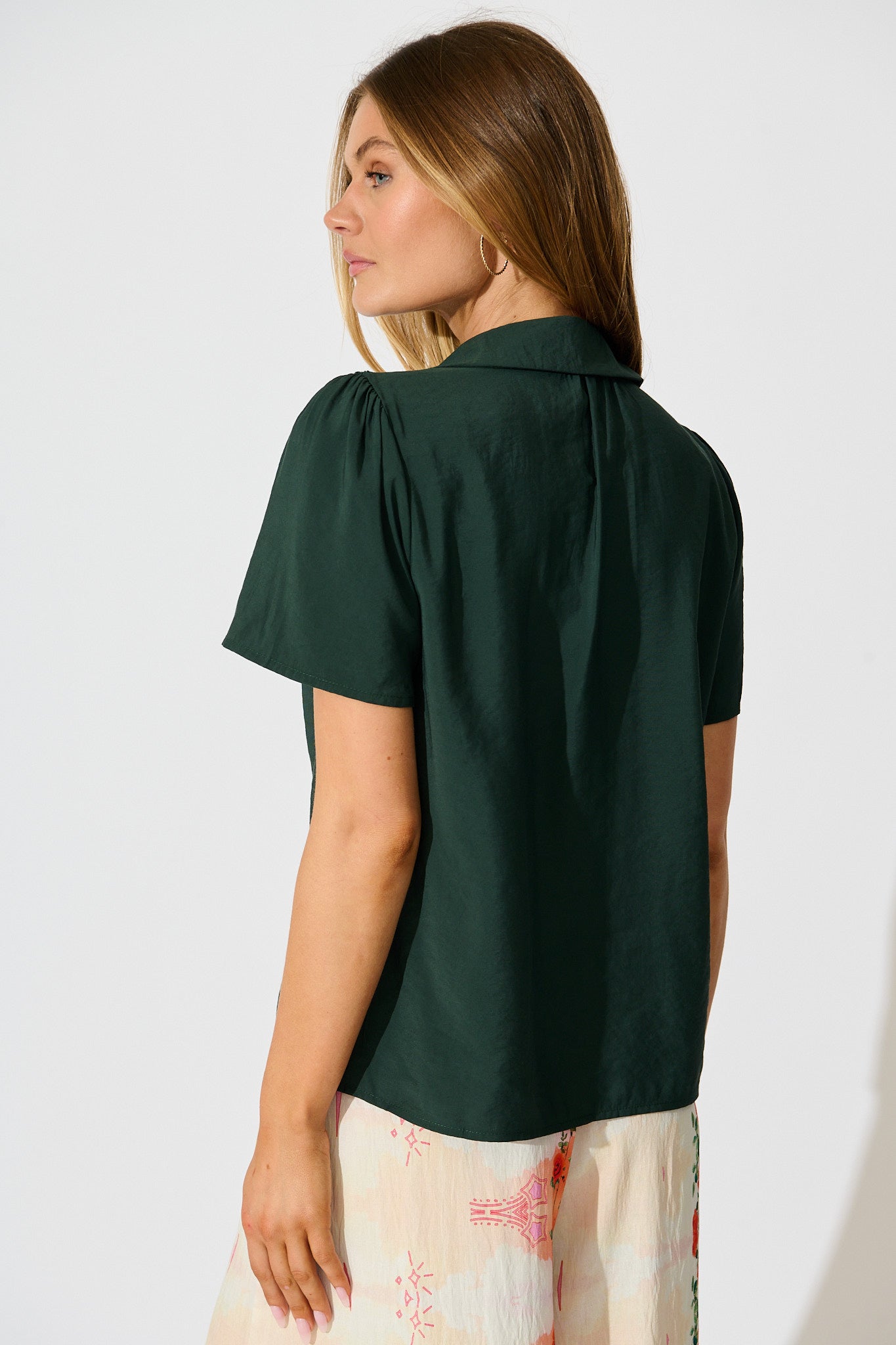 Simplicity in Lace Shirt in Emerald