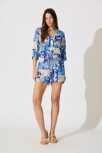 Billini Playsuit in Blue Sea Shell Print