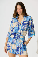 Billini Playsuit in Blue Sea Shell Print
