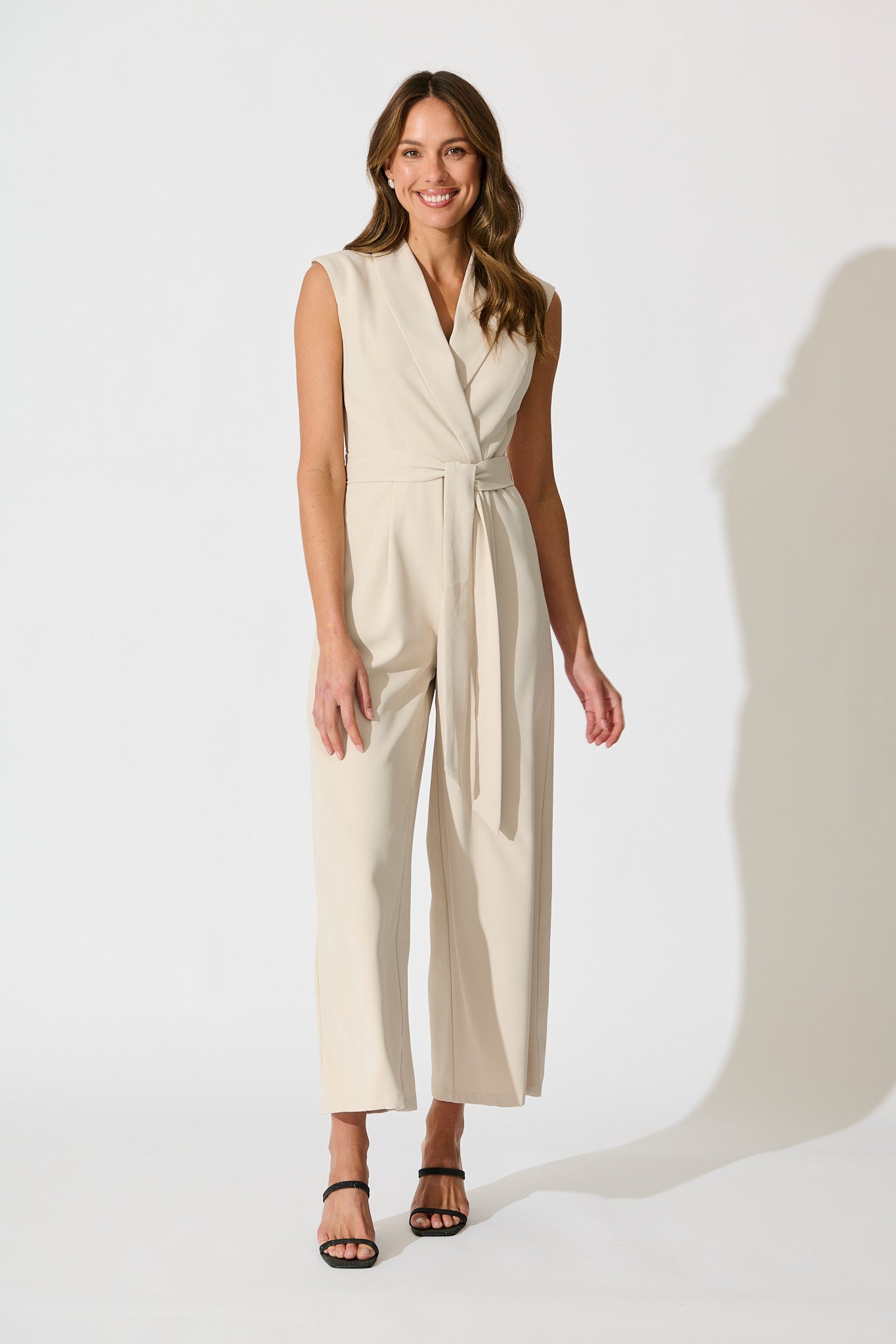 Arden Jumpsuit in Beige