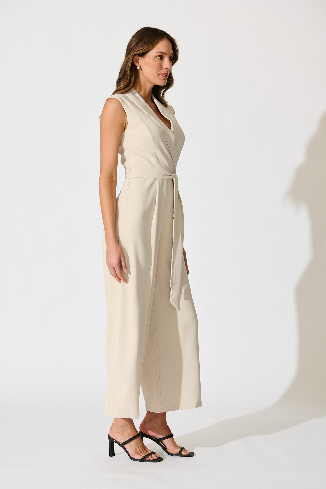 Arden Jumpsuit in Beige