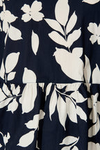 Blooming Top in Navy Floral Cotton Poplin