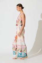 Sandcastle Jumpsuit in Red Rose Conversational Print
