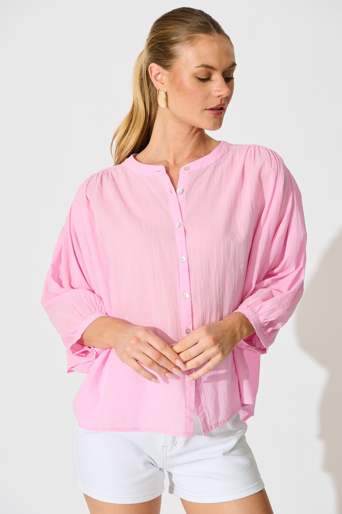 Riva Top in Pink Cotton