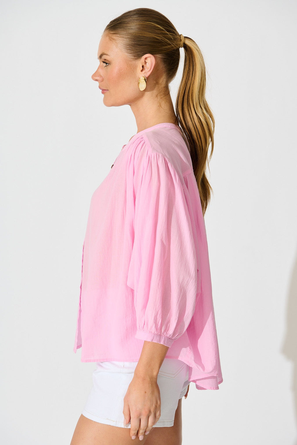 Riva Top in Pink Cotton