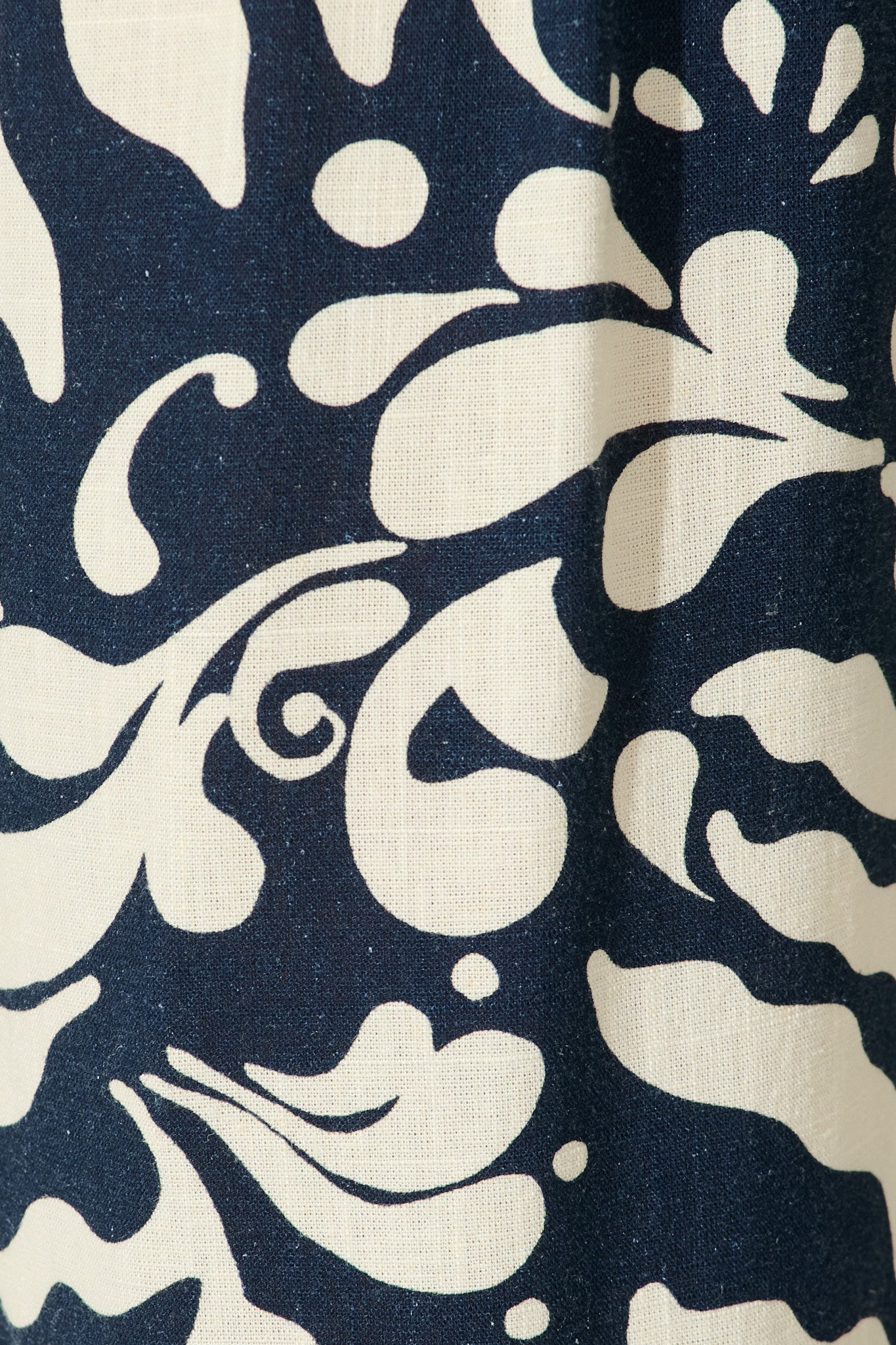 Gracella Jumpsuit in Navy and Cream Linen Blend