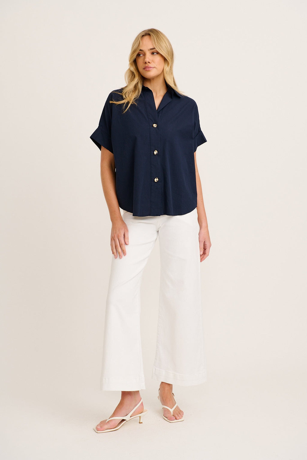 Refined Shirt in Navy Cotton
