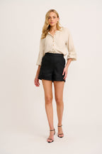Island Whisperer Top in Oatmeal Linen Blend