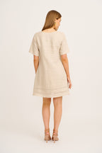 Elspeth Dress in Beige Linen