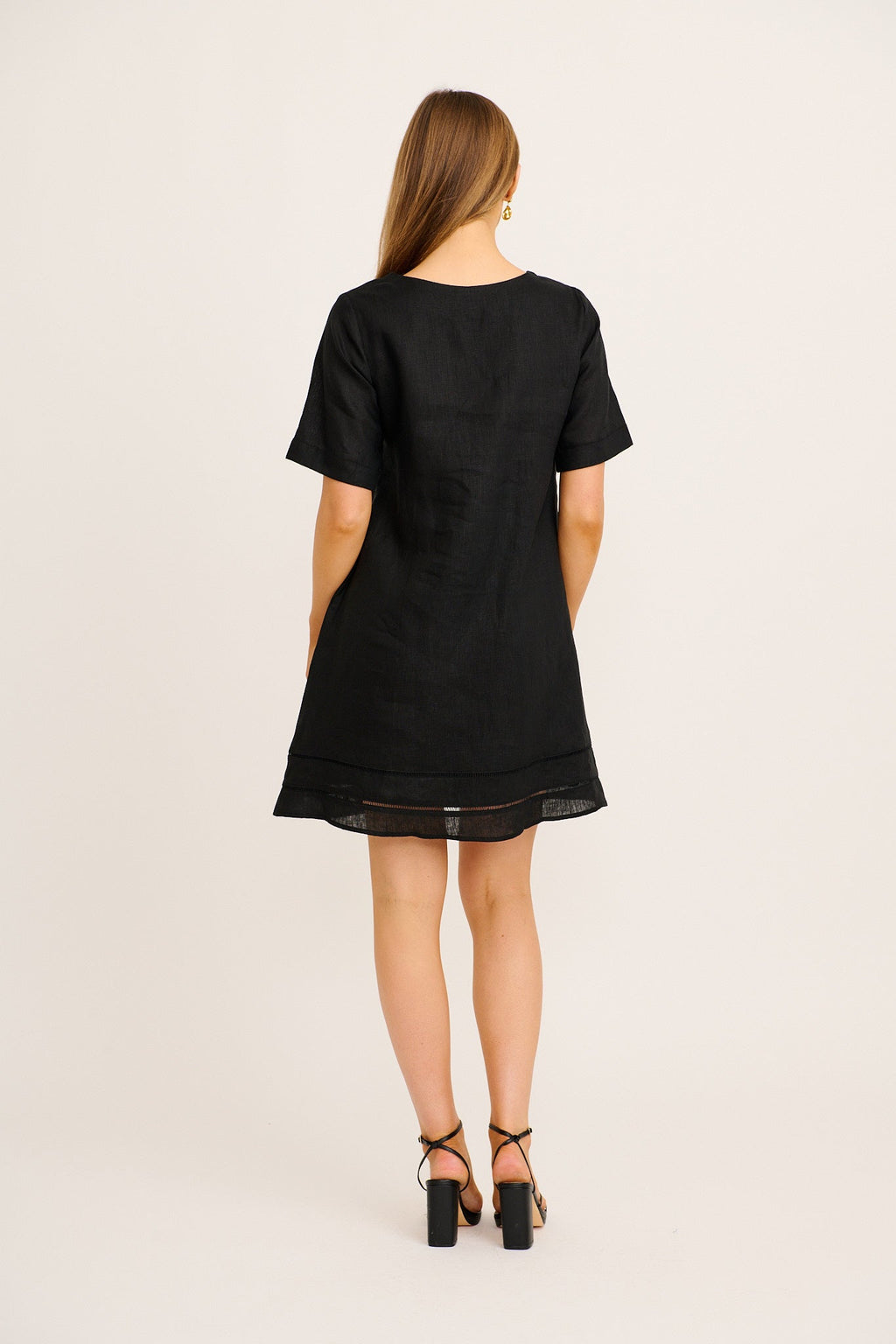 Elspeth Dress in Black Linen