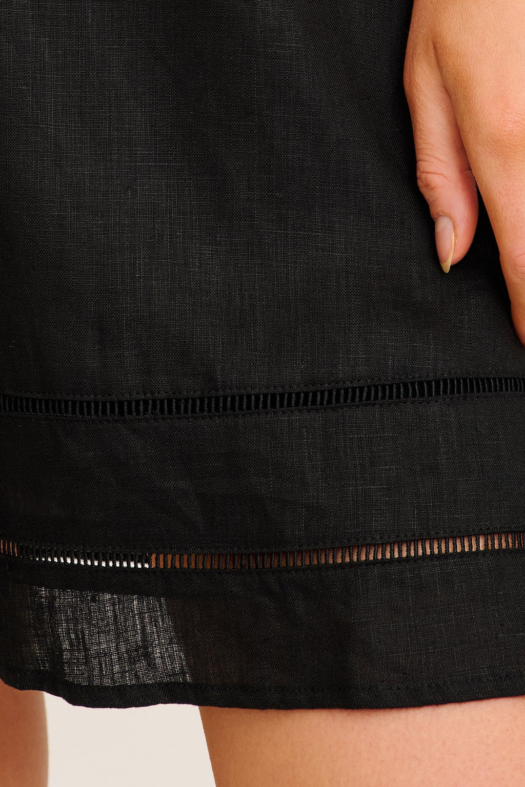 Elspeth Dress in Black Linen