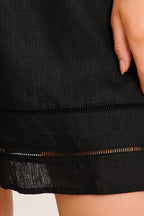 Elspeth Dress in Black Linen