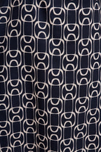 Styled for Success Midi Dress in Navy Geometric Print Linen Blend