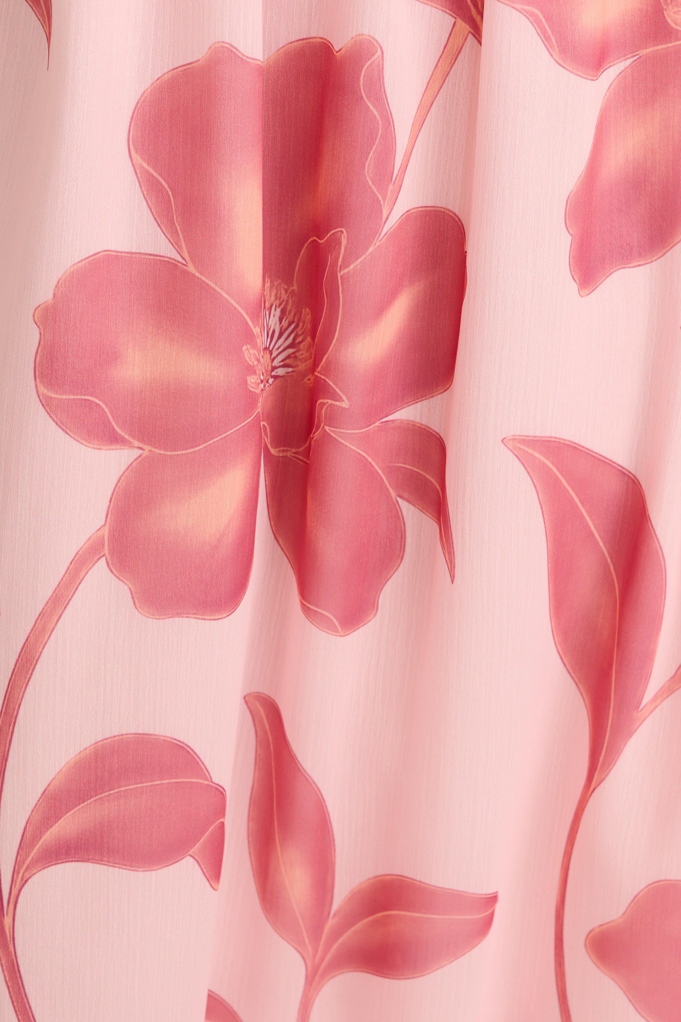 Lustre Midi Dress In Pink Floral Chiffon