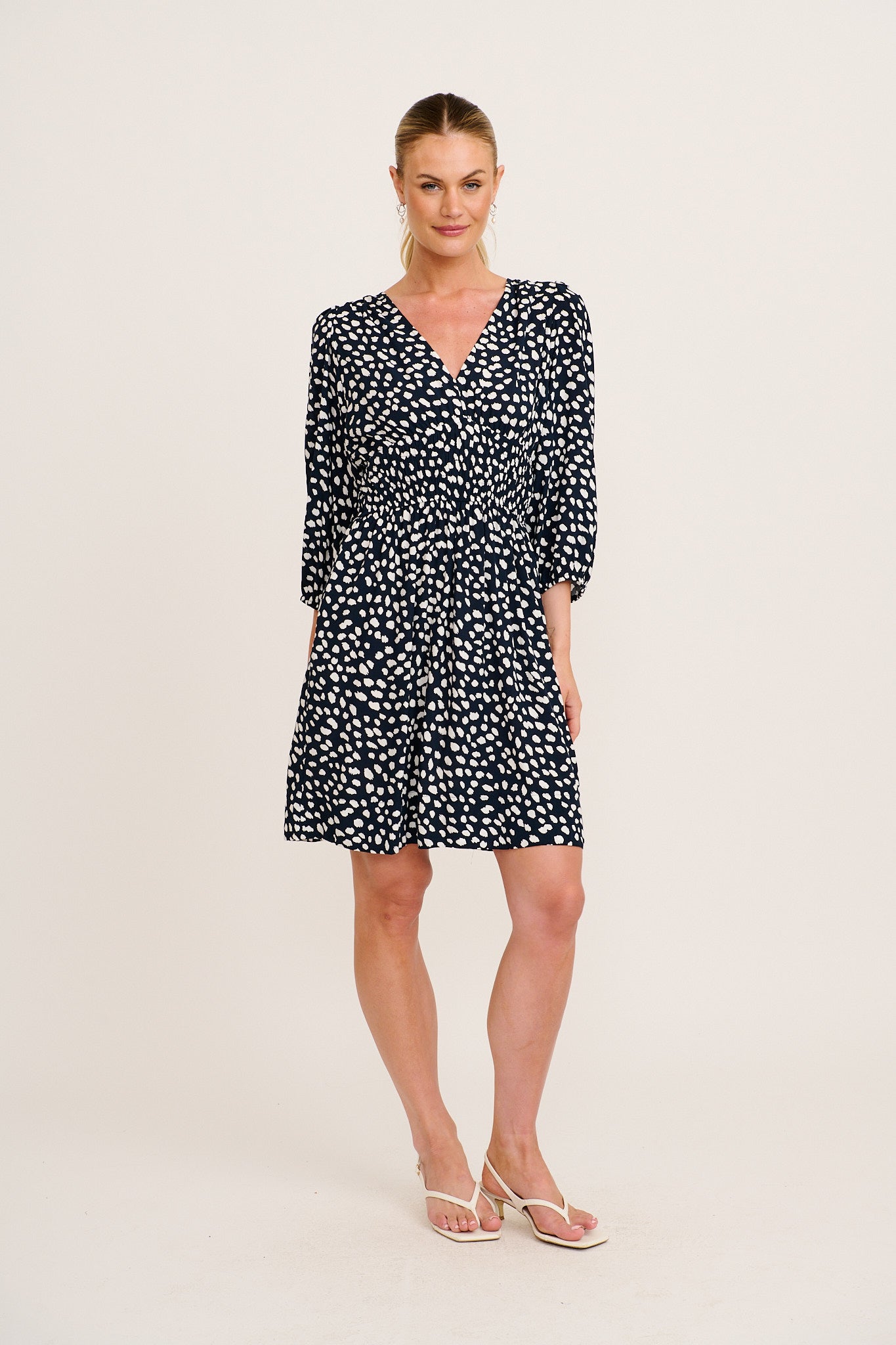 Shimmer Dress in Navy with White Speckle