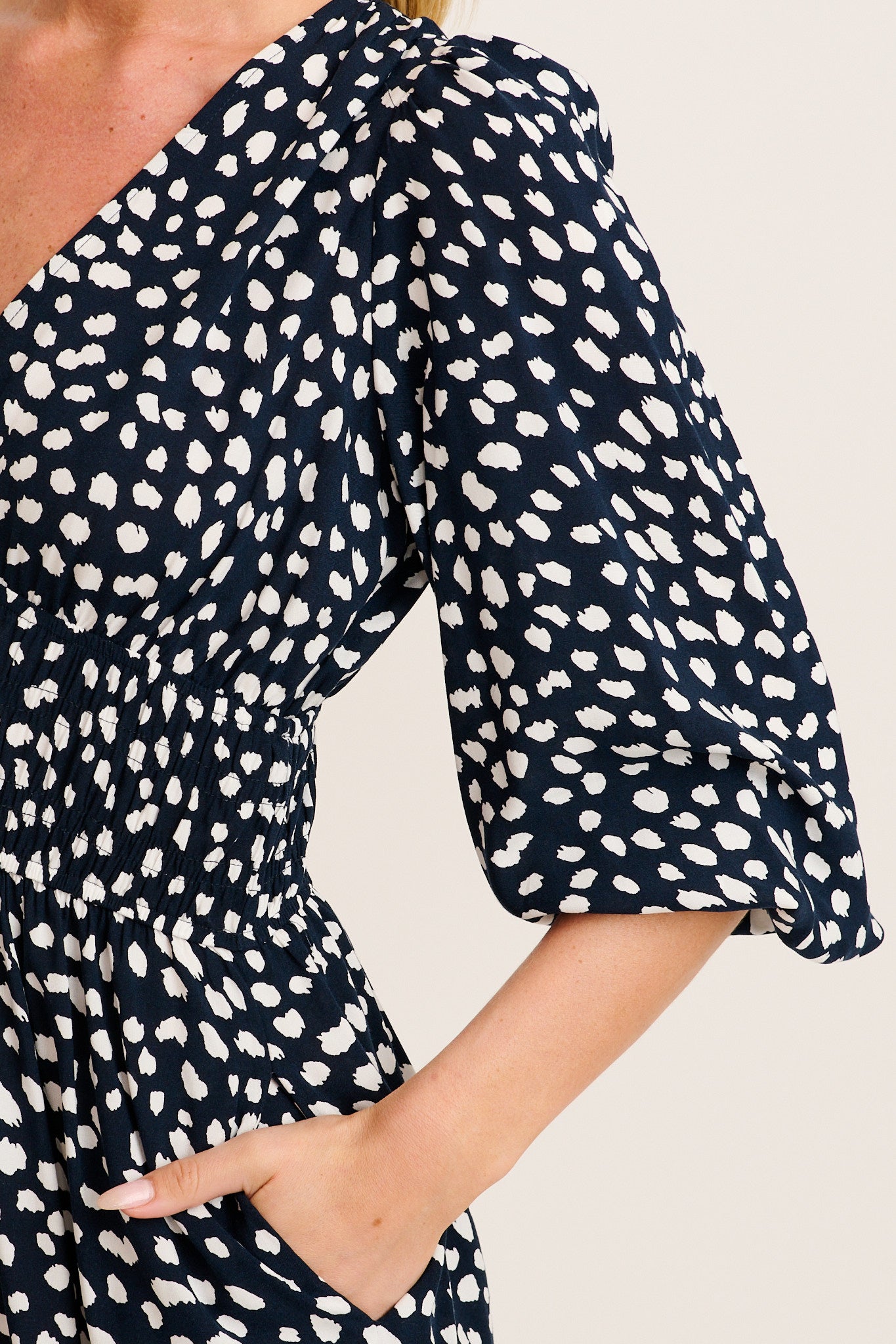 Shimmer Dress in Navy with White Speckle