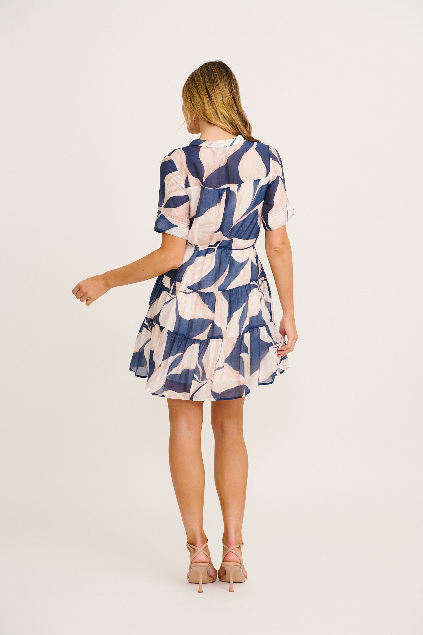Chastine Dress in Navy with Pink Floral