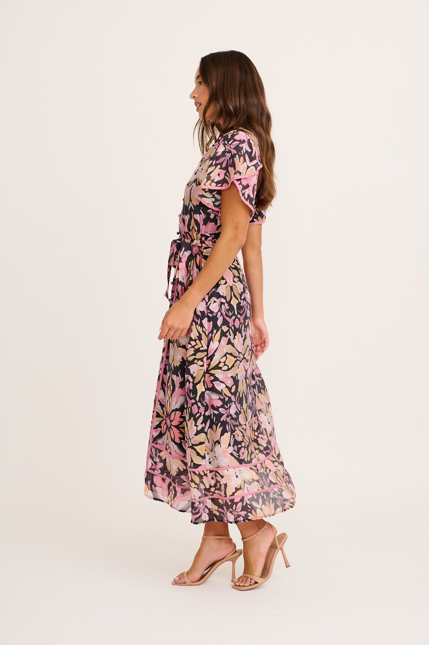 Wild Love Maxi Dress in Black Multi Floral