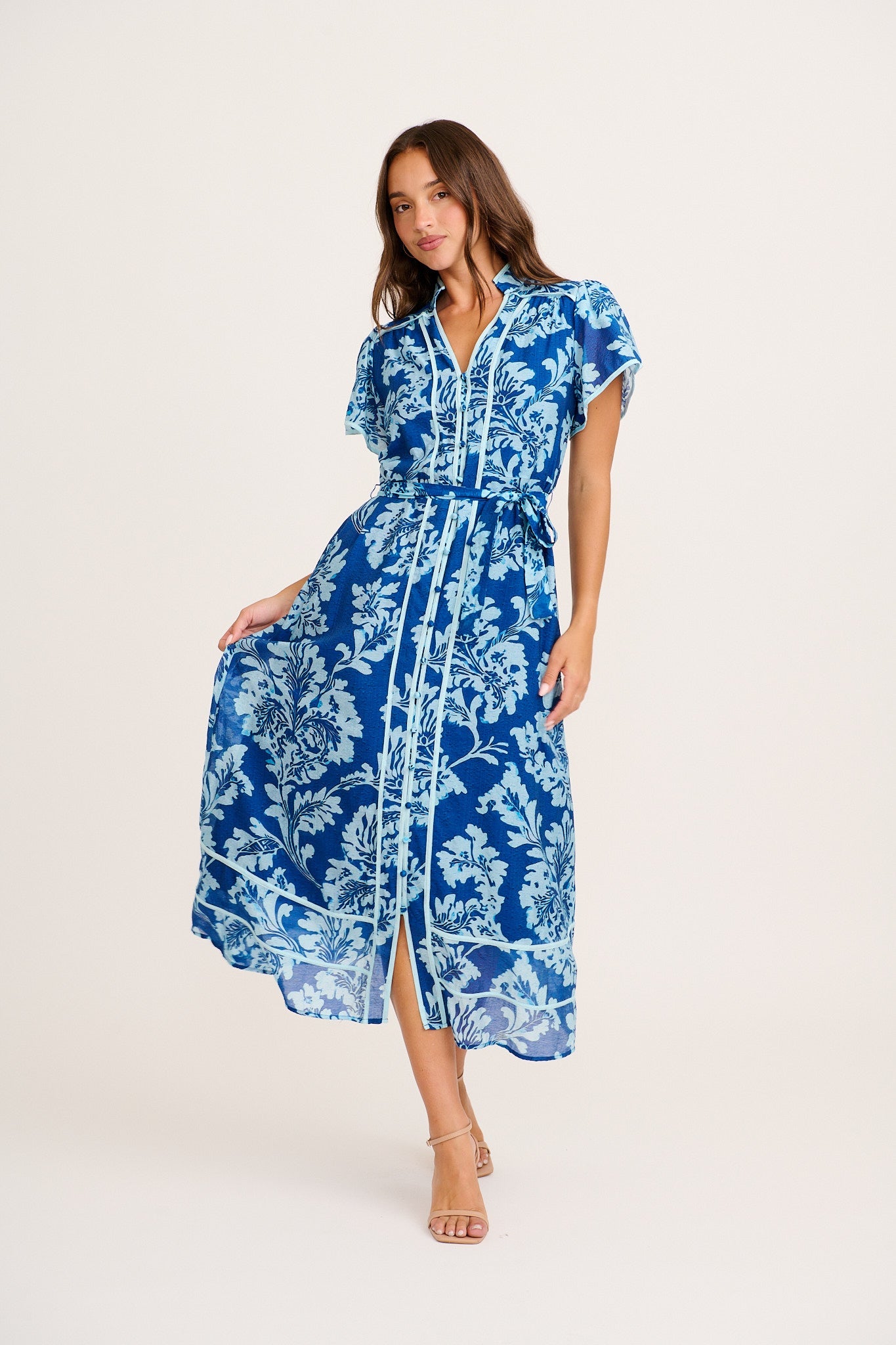 Wild Love Maxi Dress in Blue Floral