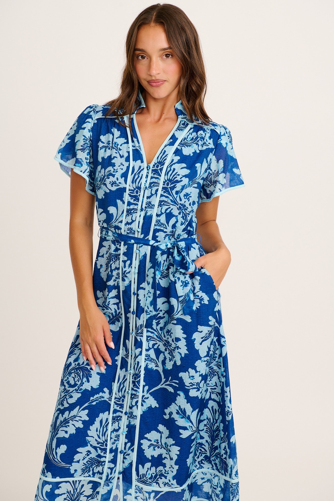 Wild Love Maxi Dress in Blue Floral