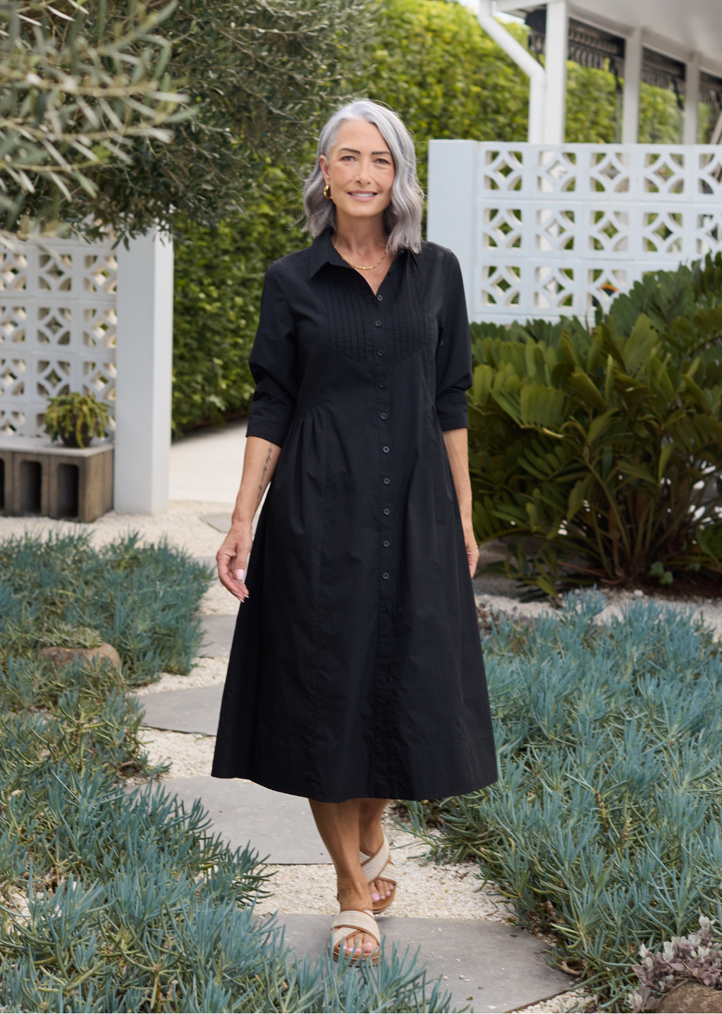 LAURA SHIRTDRESS - BLACK