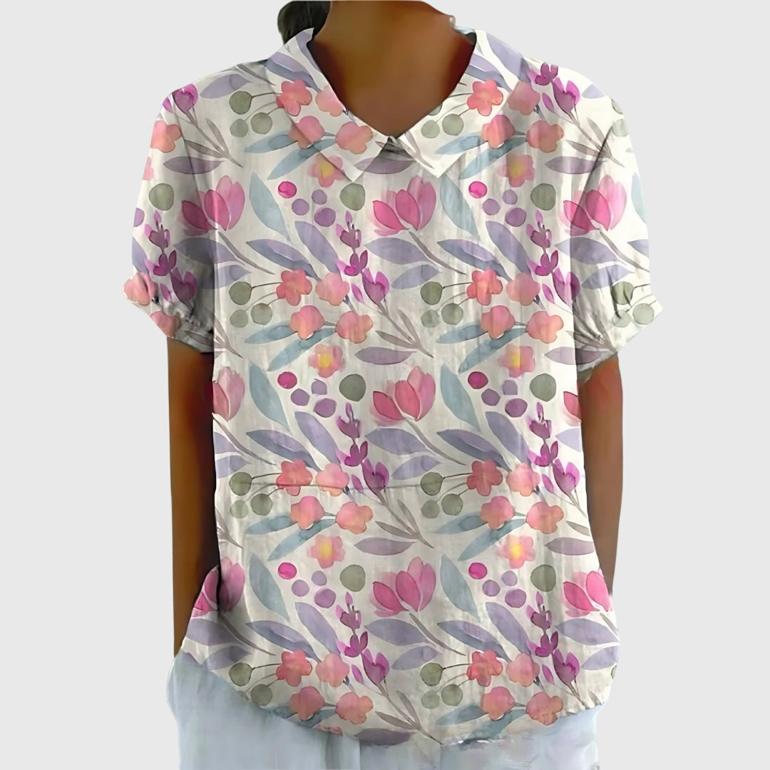 White Floral Print / 4XL