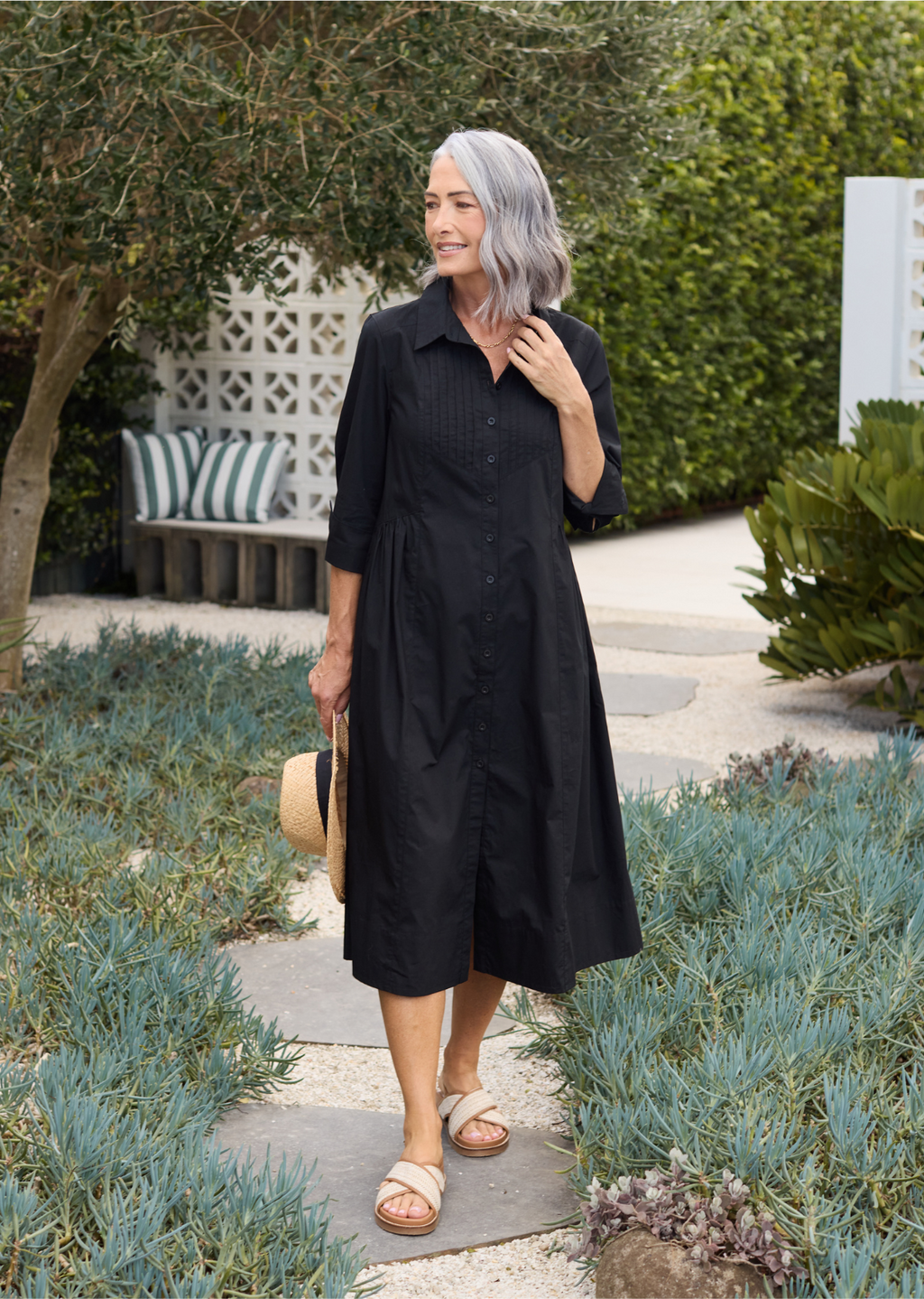 LAURA SHIRTDRESS - BLACK