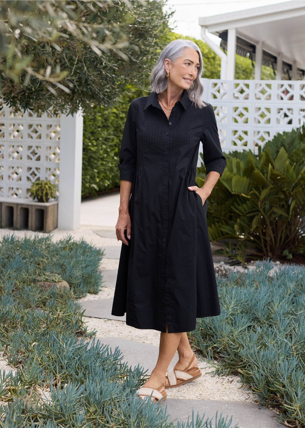 LAURA SHIRTDRESS - BLACK
