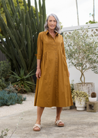 LAURA SHIRTDRESS - MUSTARD YELLOW