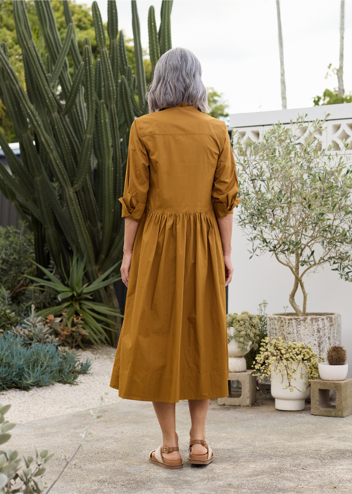 LAURA SHIRTDRESS - MUSTARD YELLOW