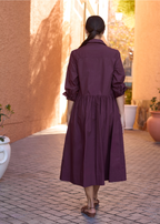 LAURA SHIRTDRESS - WINE RED