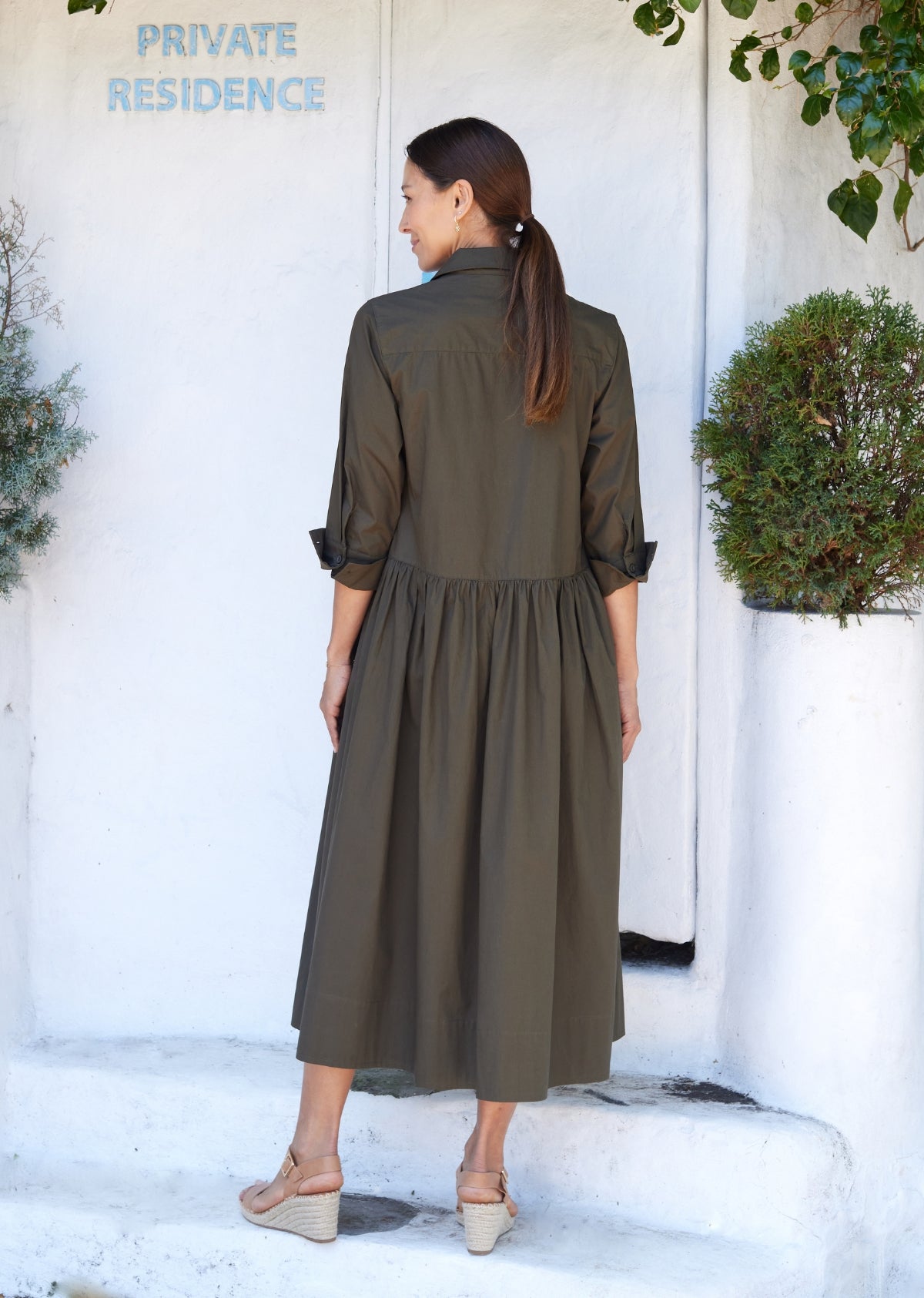 LAURA SHIRTDRESS - KHAKI GREEN